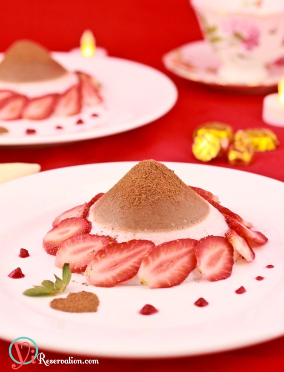 Chocolate-Strawberry Panna Cotta