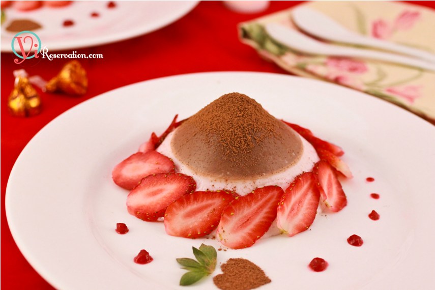 Chocolate-Strawberry Panna Cotta