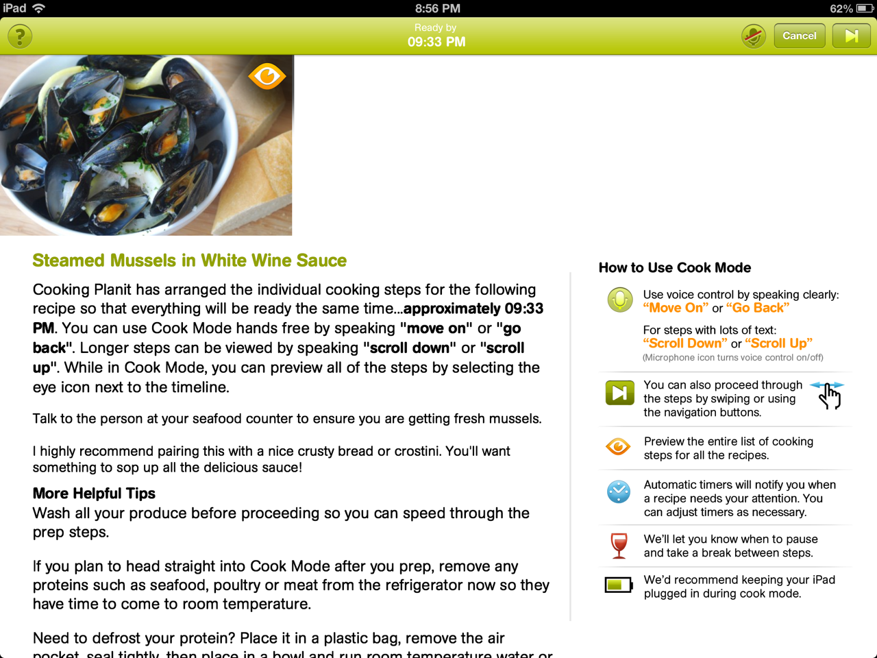 Steamed Mussels in White Wine Sauce  cooking planit review