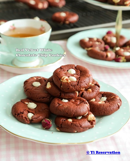 Red Velvet White Chocolate Chip Cookies Step by Step Recipe