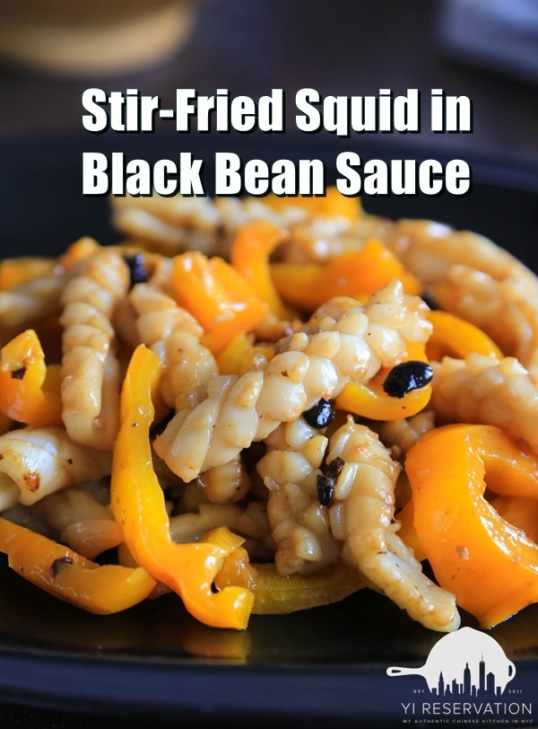 Asian Style Stir Fried Squid in Black Bean Sauce