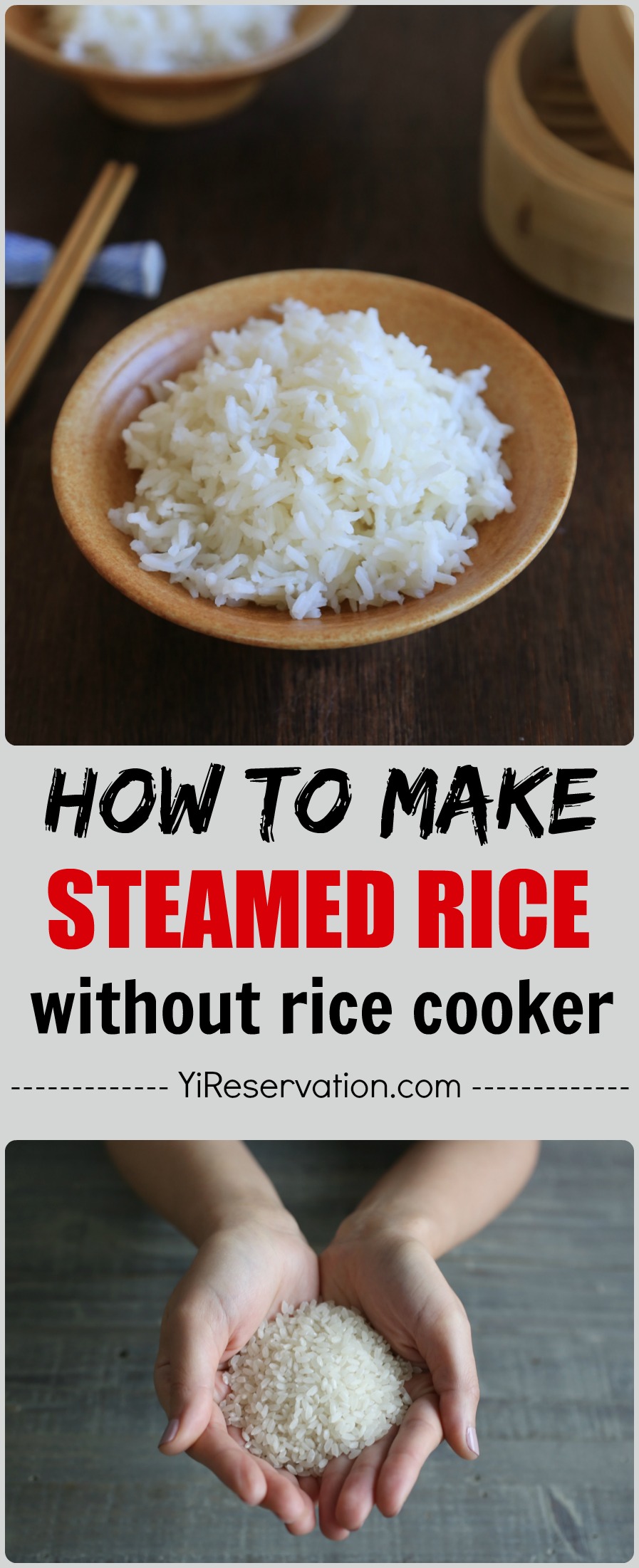 How to Make Steamed Rice without Rice Cooker 米飯