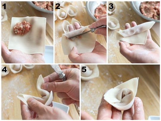 how to make wontons in Spicy Chili Oil 紅油抄手