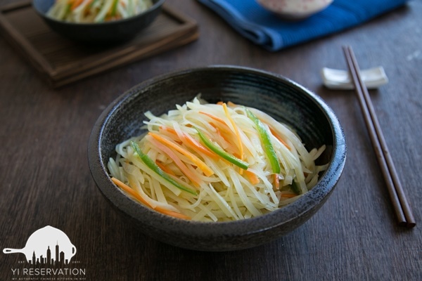 how to stir fry shredded potato strips vinegar flavor