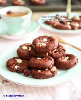 Red Velvet White Chocolate Chip Cookies