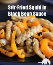 Chinese Stir Fried Squid in Black Bean Sauce 豉椒炒鱿魚