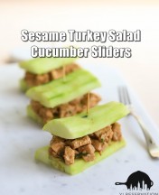 sesame turkey salad cucumber sliders recipe